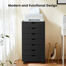 7 Drawer Chest - Storage Cabinets with Wheels Dressers Wood Dresser Cabinet Mobile Organizer Drawers for Office