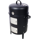Heavy Duty Round Bbq Grill 17" Steel Charcoal Smoker For Outdoor Cooking - Black by HouseOfZazla