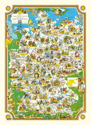 Vintage Fairy Tale Map of Germany, 1960