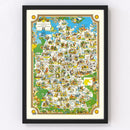 Vintage Fairy Tale Map of Germany, 1960