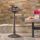 Lancaster Outdoor Aluminum and Iron Top Bird Bath with Iron Base, Bronze by HouseOfZazla