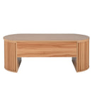 Lift Top Coffee Table With Hidden Compartment, Modern Oval Lift Tabletop For Home Living Room by HouseOfZazla