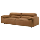 Buxton Top Grain Leather Upholstered Sofa Orange