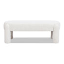 Hugo - Oval Fully Upholstered Bench - Milk Cream White by HouseOfZazla