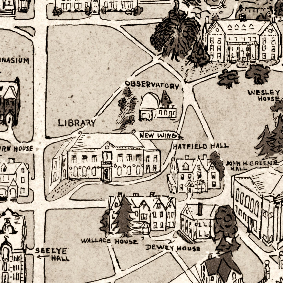 Vintage Map of Smith College, 1938, photo 2 of 5