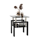 Modern Tempered Glass Tea Table, End Square Table For Living Room - Black by HouseOfZazla
