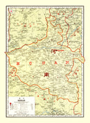 Vintage Map of Honan China, 1917
