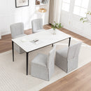 Linen Dining Chairs - Modern Fabric Side Chairs for Dining Room