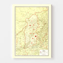 Vintage Map of Shansi China, 1917