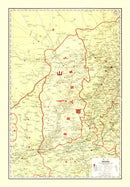 Vintage Map of Shansi China, 1917