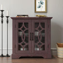 Modern Sideboard With Tempered Glass Doors - Ox Blood Red by HouseOfZazla