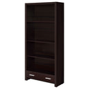 Maureen - 5 Shelf Bookcase With Drawer - Cappuccino by HouseOfZazla