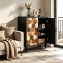 30.31" Modern Accent Cabinet with Honeycomb Pattern