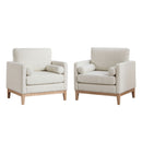 Wide Modern Performance Accent Chair With Natural Legs by HouseOfZazla