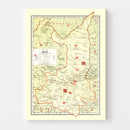 Vintage Map of Shensi China, 1917
