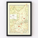 Vintage Map of Shensi China, 1917