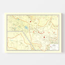 Vintage Map of Kansu China, 1917