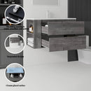 36 Inch Floating Bathroom Vanity with Sink, Soft-Close Door, Ceramic Sink, Plywood by HouseOfZazla