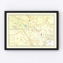 Vintage Map of Kansu China, 1917