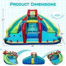 Inflatable Double Water Slide Park with Obstacle Course and 680W Blower by LJGDeals