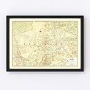 Vintage Map of Szechwan China, 1917