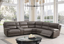 Kantu Synthetic Leather Motion Sectional Sofa - Brown by HouseOfZazla