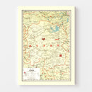 Vintage Map of Hunan China, 1917