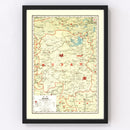 Vintage Map of Hunan China, 1917