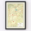 Vintage Map of Kiangsi China, 1917