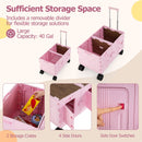 Large Foldable Utility Cart with 2-Tier Storage Crates and Telescoping Handle