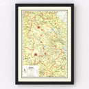 Vintage Map of Anhwei China, 1917