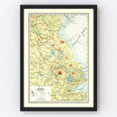Vintage Map of Kiangsu China, 1917