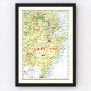 Vintage Map of Chekiang China, 1917