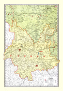 Vintage Map of Yunan China, 1917