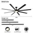 Super Large Black Ceiling Fan With Remote Control - Black by Unique Piece Furniture