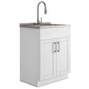 Shaker - Modern Wide, Laundry Cabinet With Faucet And Stainless Steel Sink by Unique Piece Furniture