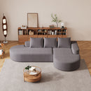 Modern Curved Sofa, L-Shaped Modular Sectional Set With 3 Pillows by HouseOfZazla