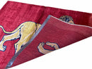 3 X 5 Handmade Hand-Knotted Rug Quality Wool Pictorial Lion Red Organic Dyes