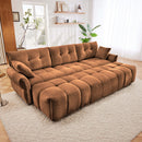 Sofa Set With Ottoman And Pillows, Textured, High Resilience Cushions by HouseOfZazla