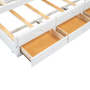 Full Size Platform Bed With Trundle, Drawers, USB Ports And Built In Shelves - White by HouseOfZazla