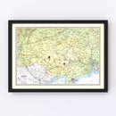 Vintage Map of Kwangsi China, 1917