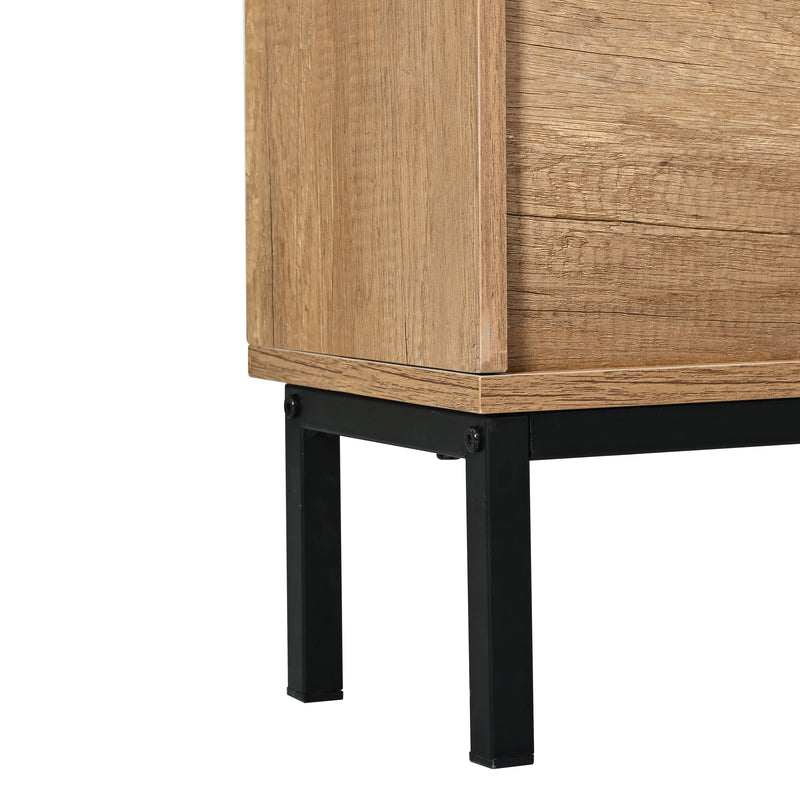 3 Flip Drawer Shoe Cabinet Rattan Shoe Cabinet Organizer Freestanding Shoe Rack Storage Cabinet with Metal Legs for Entryway Hallway Bedroom Mudroom