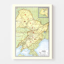 Vintage Map of Manchuria China, 1917