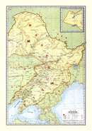 Vintage Map of Manchuria China, 1917