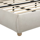 Upholstered Platform Bed Frame With Curved Headboard by HouseOfZazla