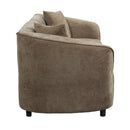 87" Curved Contemporary Sofa in Brown
