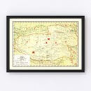 Vintage Map of Tibet China, 1917