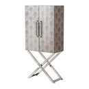 Cabinet - Silver - Faux Leather by Unique Piece Furniture