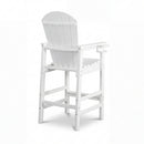Outdoor Bar Height Adirondack Patio Chair With Cup Holder And Armrests All Weather UV Resistant - White by HouseOfZazla
