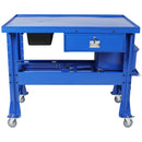 Mobile Tear Down Table With 3.5 Gallon Parts Washer And 110V Pump - Blue by HouseOfZazla